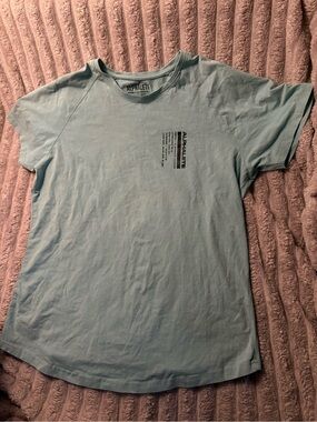 Alphalete Light Blue Short Sleeve Crew with Subtle Chest Print